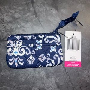 NWT Vera Bradley Coin Purse in Steel Blue Medallion in Cotton!